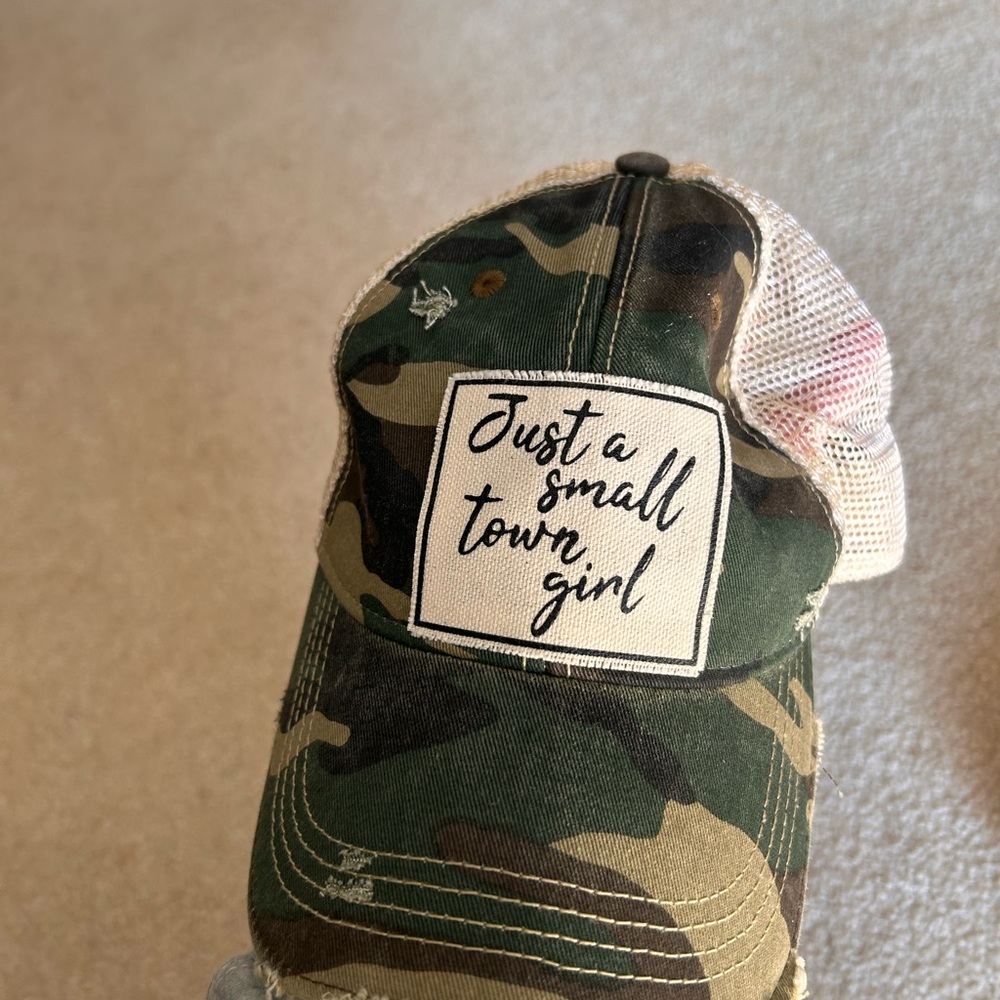 Camo 'Just a Small Town Girl' Cap